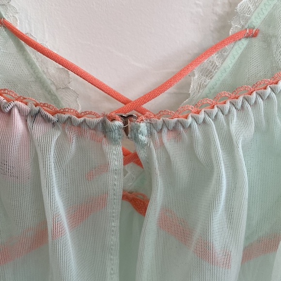 NWOT Victoria’s Secret unlined lingerie top M mint, coral - Picture 6 of 9